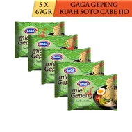 5PCS Mie Gaga Gepeng Mi Instan Kuah Rasa Soto Cabe Ijo