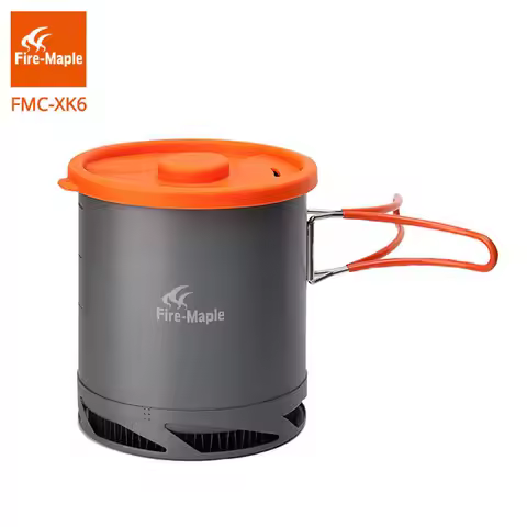 Fire Maple FMC-XK6 Heat Exchanger Pot 1L Foldable Cooking Pots with Mesh Bag Outdoor Camping Cookwar
