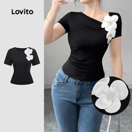 B190-MAY26-B-1-Three-Dimensional Flower T-Shirt-TSB190P2D426
