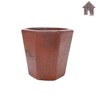 MATAHARI Pottery Pottery | Clay pot | 8-sided sun ornament pot - D20