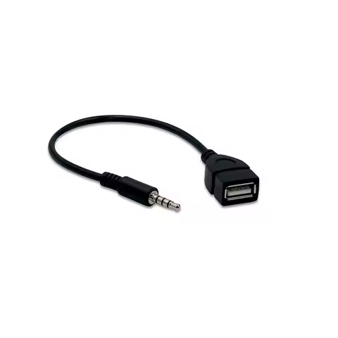 Black Car Aux Audio Cable To USB Usb To 3.5mm Car Audio Cable OTG Car 3.5mm Adapter Cable
