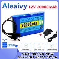 Aleaivy 12V 20000mah portable super rechargeable lithium-ion battery pack DC 12.6V 20Ah camera speak