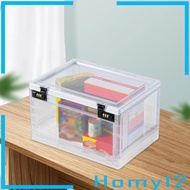 [HOMYL2] Lockable Storage Bin Portable Utility Containers Organiser Cosmetic Storage Box Lock Box for Cabinet Home Garage Office