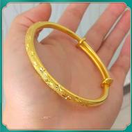 MY Jewellery Gold 916 Original Malaysia Bangle for Women Lucky Happiness Bracelet Gold Round Belly Bracelet Retro Thick Gold Solid Bead Bracelet Fashion Jewellery Hypoallergenic Gifts Rantai Tangan Emas 916 Original Gelang Tangan Perempuan