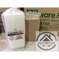 A750 50 PCS Food Storage & Dispensers Rectangular Disposable Plastic Food Container 50 SETs CHUNBE W