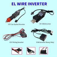 EL Wire 12v Inverter- AC to DC 5V USB Inverter - 12V Power Socket - 3V EL Wire Neon Light Acessories