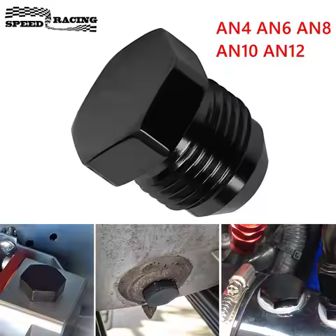 AN4 AN6 AN8 AN10 AN12 Aluminum Male Flare Thread Hexagon Head Blanking Plugs Fitting Hex Cap Lock Ho