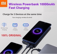 SG STOCK - 2022 Upgraded Xiaomi Mi 10W Wireless PowerBank 10000mAh 22.5W Dual Input Output Fast Charge WPB15PDZM Travel