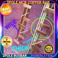 READY STOCK 2 POLE TWO PHASE 100A COPPER MCB BUSBAR WITH PVC INSULATED/2P 100A COPPER MCB BAR WITH P
