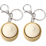 Mainan Klik Fidget Dumpling 2-Keping - Gantungan Kunci Klik Butang untuk Melegakan Tekanan, Keresaha