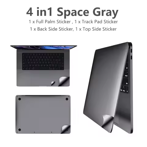 4 in 1 Full Body Protection Bubble Free Vinyl Decal Sticker For Apple Macbook Air Pro 16" 13" 15" M1