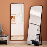 SFDressing Mirror Full-Length Mirror Floor Full-Length Mirror Home Wall Mount Cloakroom Aluminum Alloy Mesh Red Large Mi