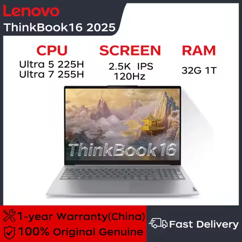 Lenovo Laptop ThinkBook 16 2025 Core Ultra 5 225H/7 255H AI Creative Laptop 16" 2.5K 120Hz Screen 32