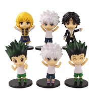 10-11cm 6pcsLot Anime Hunter x Hunter Gon Freecss Killua Zoldyck PVC Action Figure Kurapika Figurine Model Toys Doll