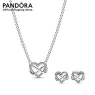 【100% Genuine】Pandora Family Bonds Necklace and Earring Set Womens necklaces and earrings