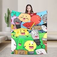 BFDI Inanimate Insanity All Characters Flannel Blanket Soft Throw Blanket for Home Decor Travel Prin