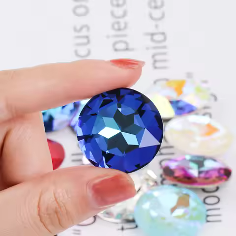 Astrobox 1201 Round High Quality Glass Crystal 27mm Gem Flower Sew On Rhinestone Fancy Stone DIY Jew