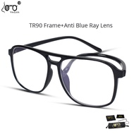 TR90 Big Spectacle Frame Women Blue Light Blocking Computer Glasses Men Transparent Lens Anti Glare 