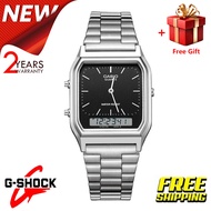 [Ready Stock] Casio Women Watch Jam Tangan Wanita AQ230 Vintage Digital Steel Watch 2 Year Internati