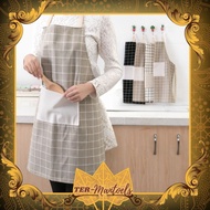 KATUN Cotton Cooking Apron Checkered Kitchen Cooking Apron Dirt-Proof Cooking Apron Waterproof Apron