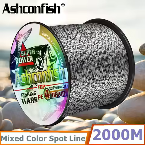 Ashconfish 4 Strands 2000m PE Braided Fishing Line 2LB-100LB Invisible Spotted Fishing Line Japan Su