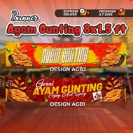 Banner 8x1.5 ft & Bunting 5x2 ft Ayam Gunting