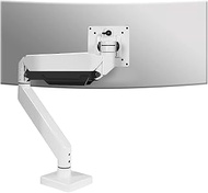 HILLPORT White Ultrawide Single Monitor Arm Heavy Duty Desk Mount Computer Monitor Stand for 17 to 4