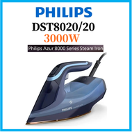 DST8020 Philips/20 8000เตารีดไอน้ำเหล็ก3000 W, 55กรัม/นาทีไอน้ำต่อเนื่องแผ่นความร้อน SteamGlide Elite,ปล่อย Calc อย่างรวดเร็ว,ไม่มีการเผาไหม้รับประกัน