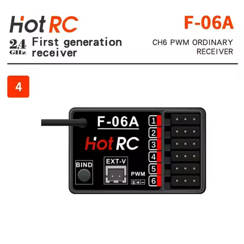 HOTRC F-04A/F-05A/F-08A/F-10A Series 2.4G Receivers – Unified Protocol 4CH/6CH/8CH/10CH for HT/MX/CT