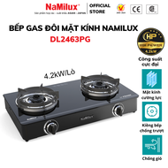 Bếp Gas Đôi Mặt Kính Cao Cấp NaMilux DL2463PG/NH-D3436PG – Công Suất Mạnh 4.2Kw – Kiềng Bếp Tráng Me