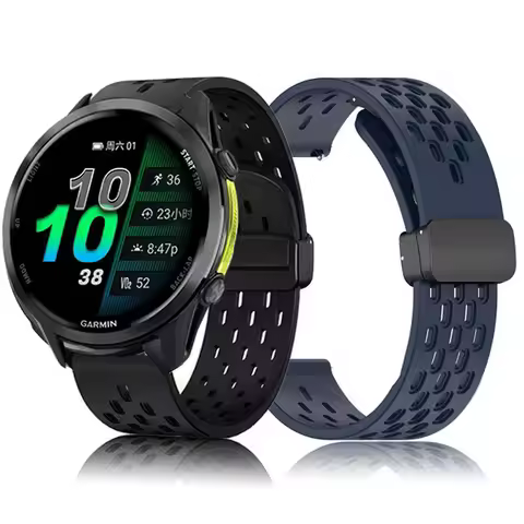 Breathable Magnetic Buckle Strap for Garmin Forerunner 970 570 Smartwatch 22mm 20mm Silicone Band fo