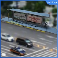 [RazecaMY] Bus Stop Models in 1:64 Scale, Landscaping, Film Props, Creative Gift, Self-assembly Kit,