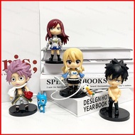 SQ1 4pcs FAIRY TAIL Action Figure Q version Lucy Gray Model Dolls Toys For Kids Ornament Collection 