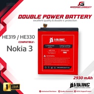 Baterai VIKING Double Power Nokia 3 TA-1032 HE330 HE319 Batrai Battery Batre Handphone HP Dual TA103