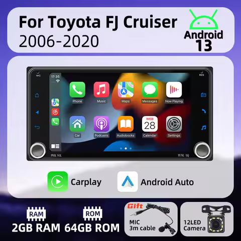 Autoradio Head Unit 2 Din Android Radio for Toyota FJ Cruiser 2006-2020 Carplay Android Auto 7" Scre