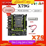 [dilao87] X79G Motherboard+ Cable+Bezel LGA2011 4XDDR3 RECC Slot M.2 NVME PCI-E X16 6XUSB2.0 SATA3.0