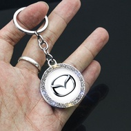 1PC For Mazda CX5 CX3 5 CX8 RX8 Car Logo Keyring Diamond Keychain Metal Key Chains Holder Pendant Accessories