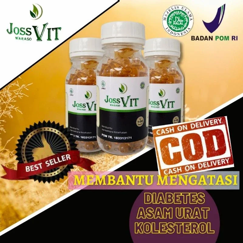 Joss Vit - Membantu Atasi Asam Urat Dan Turunkan Kolesterol Dengan Baik isi 30 Kapsul