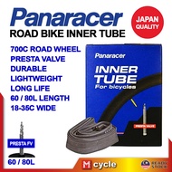 PANARACER Japan Road Bike Inner Tube 700c 25c 35c 60mm 80mm Presta FV Valve Roadbike Spare Tire Tubes