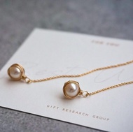 簡愛天然珍珠手工繞線簡約通勤耳線tasaki風格