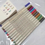 99%新AMAK Metallic Pens軟頭彩色金屬筆 Acrylic亞克力塑膠彩丙烯馬克筆12色