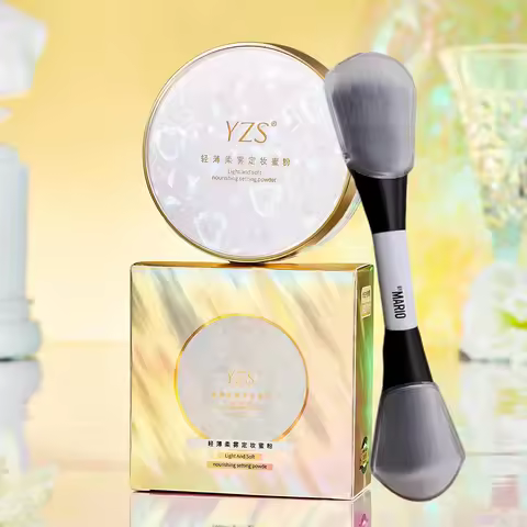 YZS Loose Powder and F4 Brush Face Makeup set Mineral Waterproof Concealer Matte Setting Finish Oil-