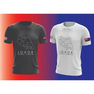 JOHOR T-SHIRT / PETA JOHOR / KIRI BENDERA JOHOR DAN KANAN BENDERA MALAYSIA