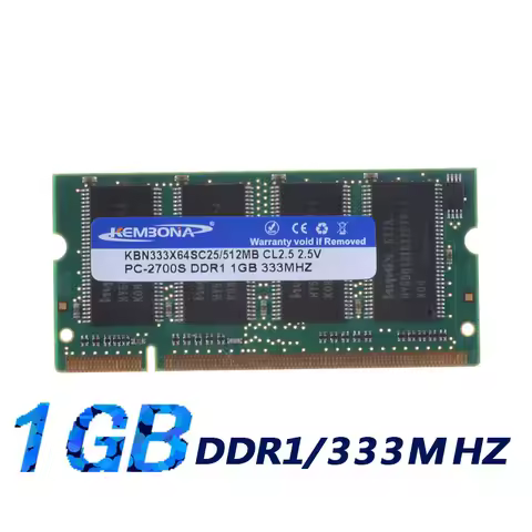 KEMBONA brand original sealed package ddr1 1GB PC2700 DDR1 333mhz 200PIN SODIMM Laptop MEMORY 1G