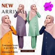 SET A - PUSPA SUIT CEY CREPE, IRONLESS, ADA POCKET, MURAH, PLUS SIZE, MUSLIMAH SUIT SET WARDA FORMAL
