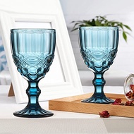 350ml 6pcs Set Modern Embossed Snake Pattern Goblet Glassware Water Goblet Glass Crystal Wine Glass