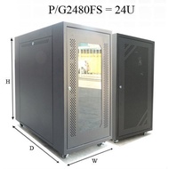 24U Floor Stand Server Rack - GrowV / TEMPERED GLASS / PERFORATED / Heavy Duty