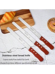 1把不鏽鋼切麵包刀,鋸齒狀蛋糕刀,麵包片機,層數和厚度控制切割器