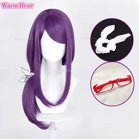 In Stock Anime Kamishiro Rize Cosplay Wig 70cm Long Purple Wig And Glasses Heat Resistant Hair Hallo