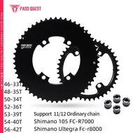 PASS QUEST Chainring 2X 110bcd SHIMANO 105 R7000 Ultegra R8000 Round chainring 46T-33T 48T-35T 50T-3